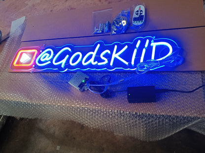 Custom Gaming Neon Sign — Twitch, YouTube, Xbox, Discord &amp; More